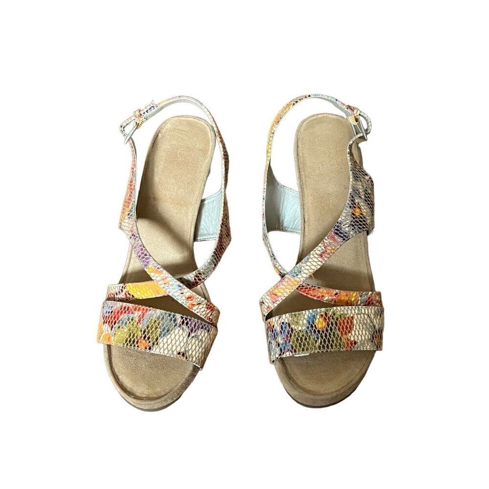 Aerosoles floral Plushed Together Open Toe floral faux snakeskin Wedge Sandal 10
